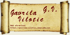 Gavrila Vilotić vizit kartica